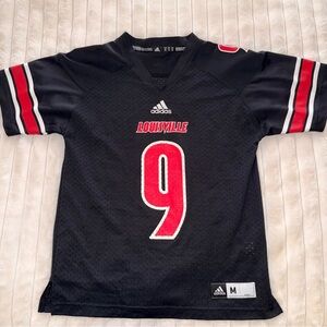 adidas Black Youth Louisville Football Jersey with #9